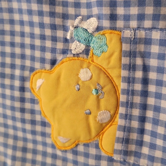 Vintage lightweight one piece embroidered romper/ footless footie - Picture 5 of 5